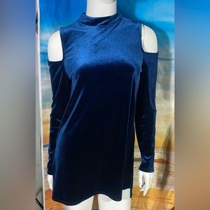Halogen deep blue velvet dress or top